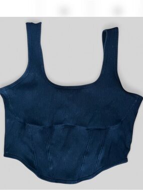 Victoria’s Secret PINK ribbed tank black cropped Women’s Sz XXL